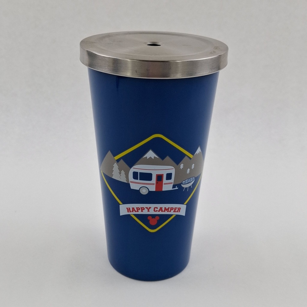 Disney Mickey Mouse Happy Camper Tumbler 19.8oz Stainless Steel Blue Lid Travel